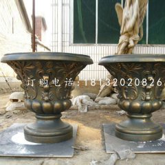 花盆雕塑，玻璃鋼仿銅雕塑