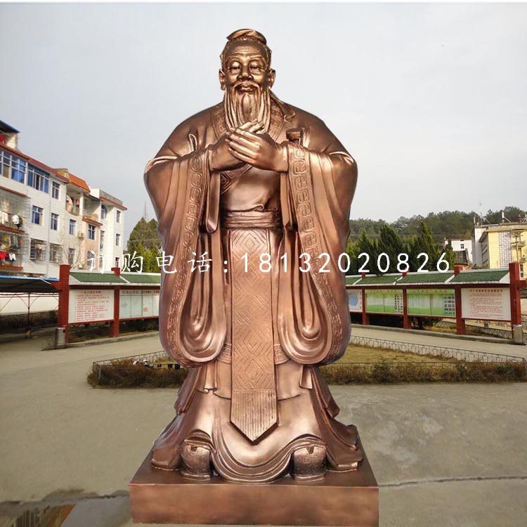 孔圣人銅雕，校園孔子像銅雕