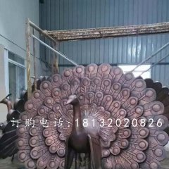 孔雀開屏銅雕，公園動(dòng)物銅雕