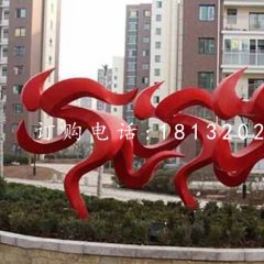 跑步雕塑，不銹鋼抽象人物