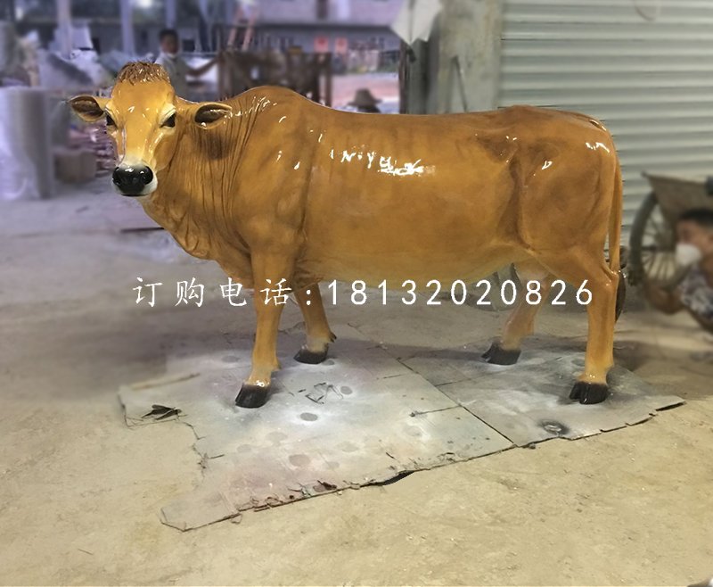大黃牛雕塑，玻璃鋼動(dòng)物雕塑