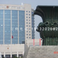 銅雕四羊方尊，鑄銅四羊方尊雕塑