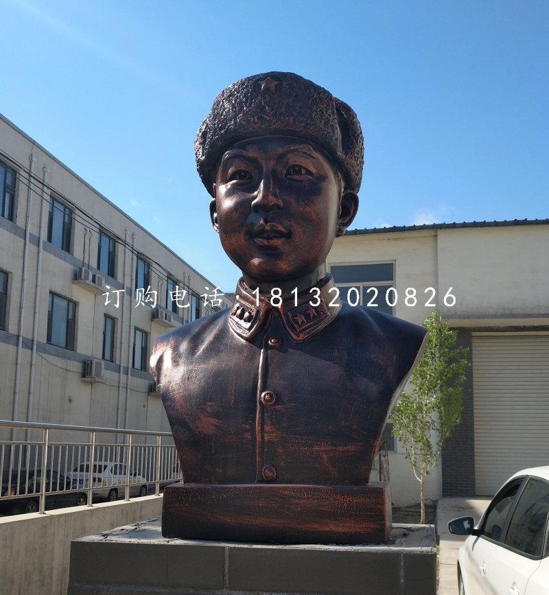 玻璃鋼仿銅雷鋒雕塑，名人雕塑