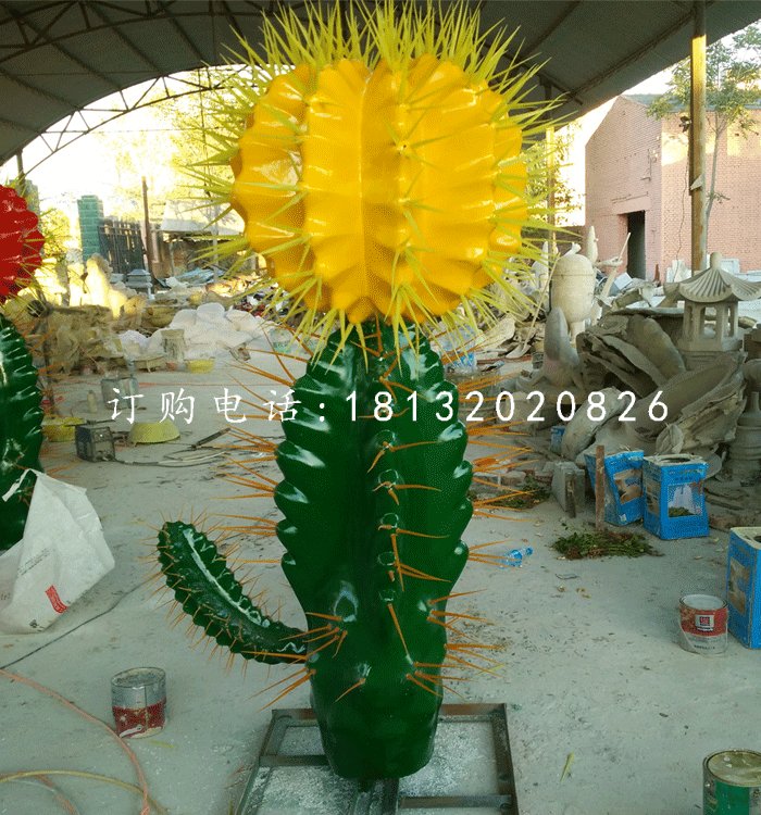 玻璃鋼仙人掌，植物雕塑