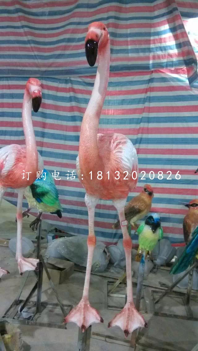 火烈鳥(niǎo)雕塑玻璃鋼仿真動(dòng)物雕塑