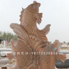 噴水魚石雕，公園景觀石雕