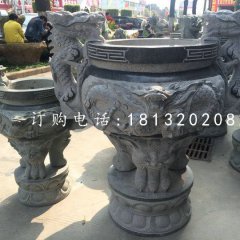 青石香爐，寺廟三足香爐