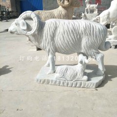 羊羔跪乳石雕，漢白玉動(dòng)物雕塑