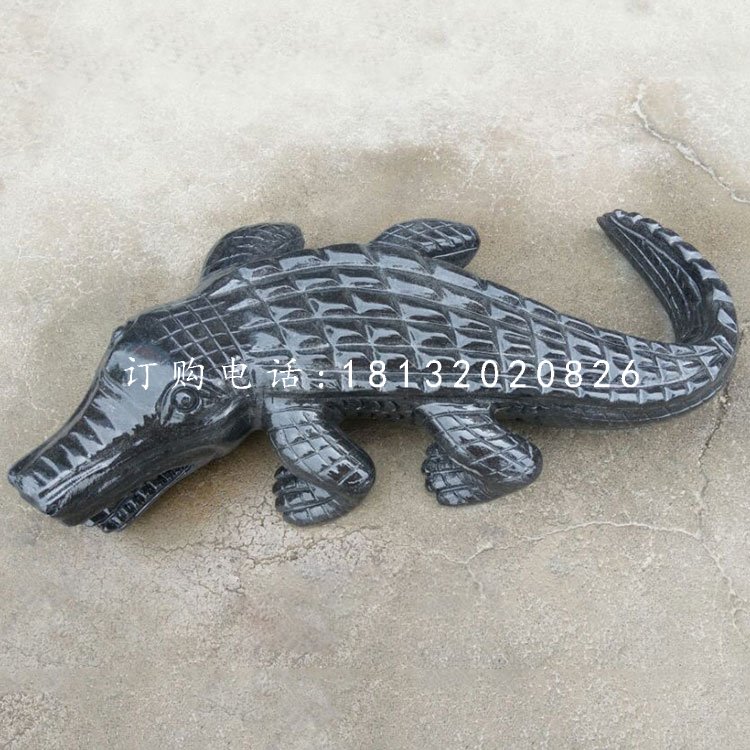 噴漆動(dòng)物雕塑，鱷魚石雕