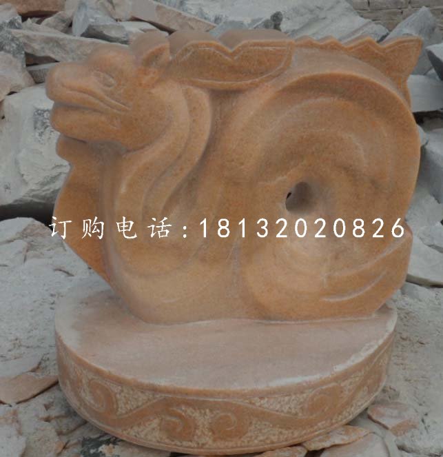 十二生肖石雕，晚霞紅抽象動(dòng)物 (2)