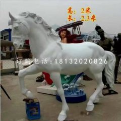 白馬雕塑，玻璃鋼動(dòng)物雕塑