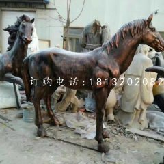 玻璃鋼仿銅馬雕塑，動(dòng)物雕塑