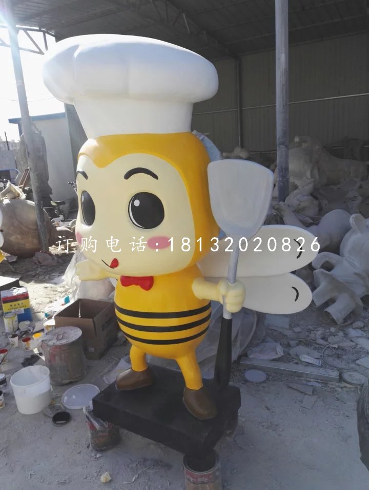廚師小蜜蜂雕塑，卡通雕塑 (2)