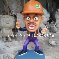 光頭強雕塑，玻璃鋼動畫人物