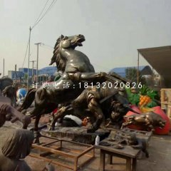 廣場仿銅馬，玻璃鋼馬雕塑