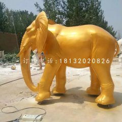 玻璃鋼噴漆小象，公園動(dòng)物雕塑