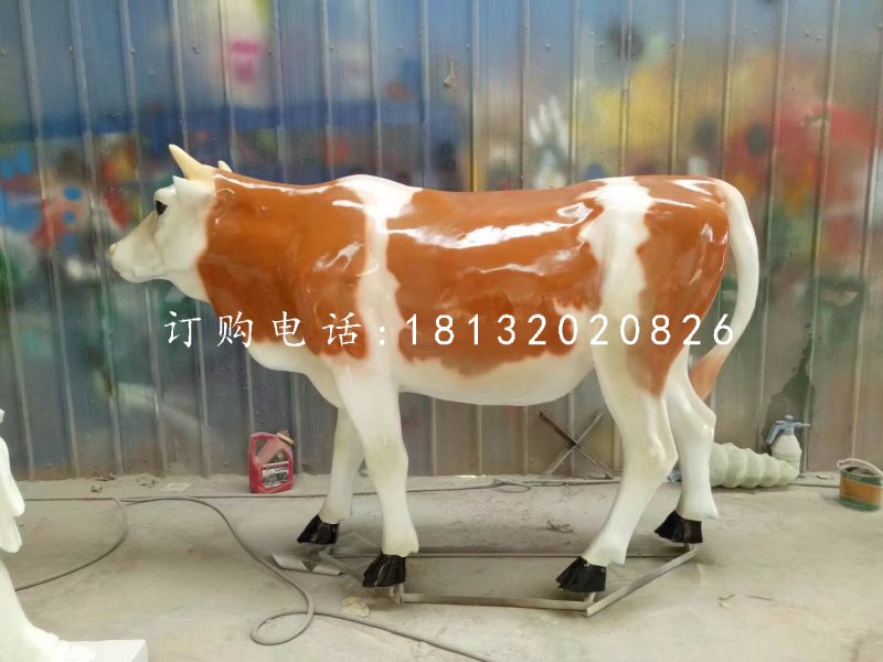 奶牛雕塑，玻璃鋼動物 (3)