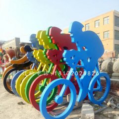 自行車(chē)比賽雕塑，玻璃鋼公園雕塑