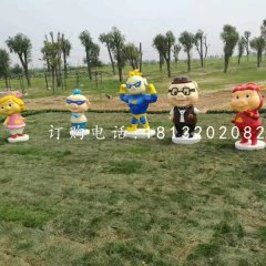 公園卡通擺件，玻璃鋼豬豬俠雕塑