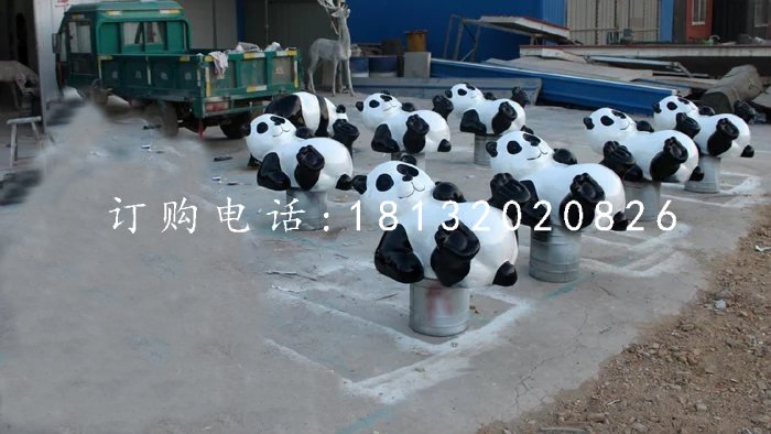大熊貓雕塑，玻璃鋼動物雕塑 (2)
