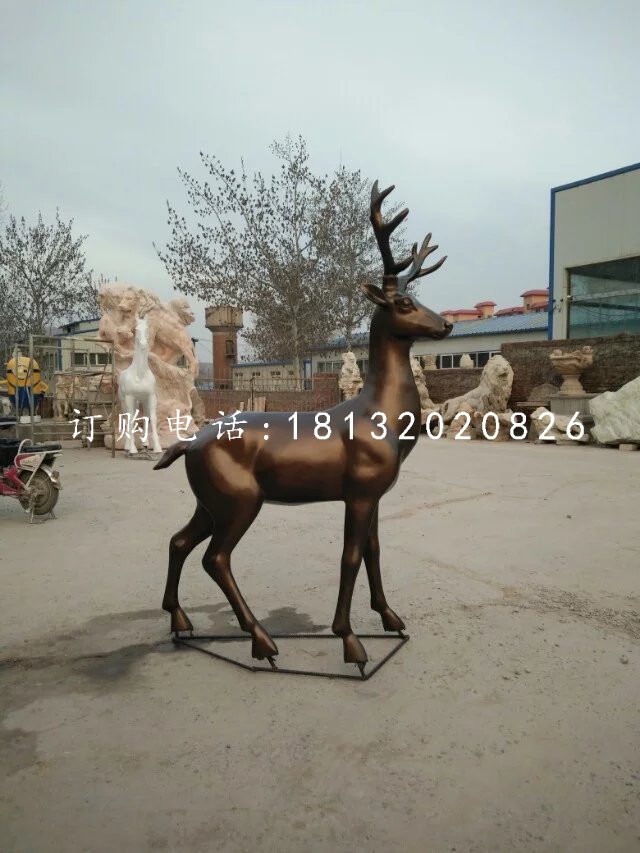 玻璃鋼小鹿雕塑，動物擺件