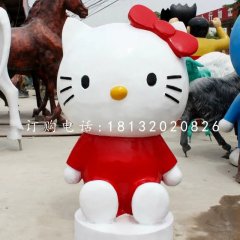 玻璃鋼卡通雕塑，hello kitty雕塑