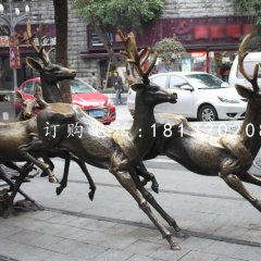 奔跑的鹿銅雕，動物銅雕