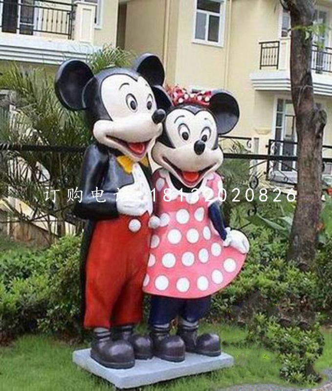 玻璃鋼米奇米妮,公園卡通雕塑