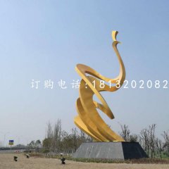 抽象孔雀雕塑，不銹鋼景觀雕塑