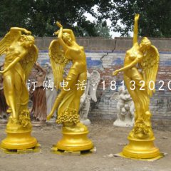四季女神雕塑，玻璃鋼仿銅西方人物