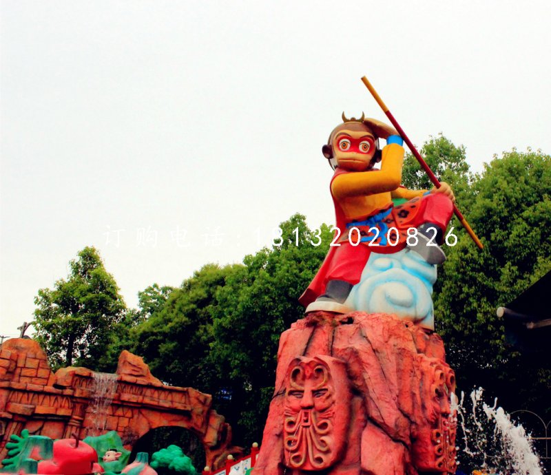 孫悟空雕塑,玻璃鋼卡通雕塑