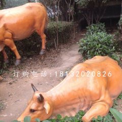 玻璃鋼黃牛，公園動物雕塑