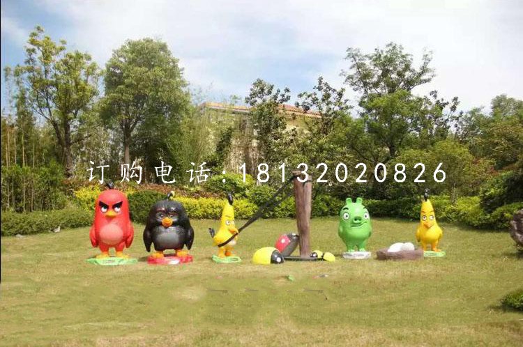 憤怒的小鳥雕塑，玻璃鋼卡通雕塑