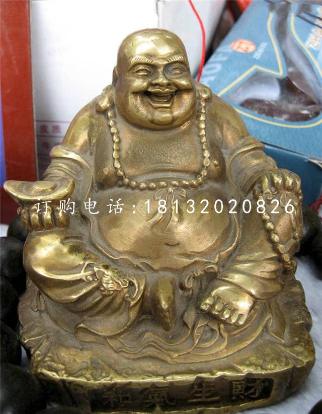 招財彌勒佛雕塑，銅雕佛像