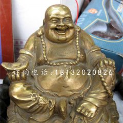 招財(cái)彌勒佛雕塑，銅雕佛像