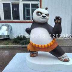 功夫熊貓雕塑，玻璃鋼卡通雕塑