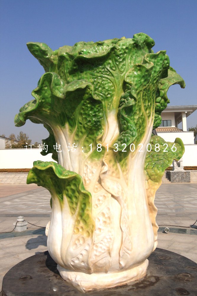 玻璃鋼白菜雕塑，廣場景觀雕塑