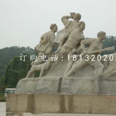 清朝人抗擊倭寇石雕，廣場(chǎng)紀(jì)念石雕