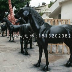 黑馬雕塑，玻璃鋼噴漆雕塑