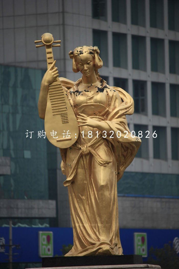 樂妓雕塑，廣場人物銅雕