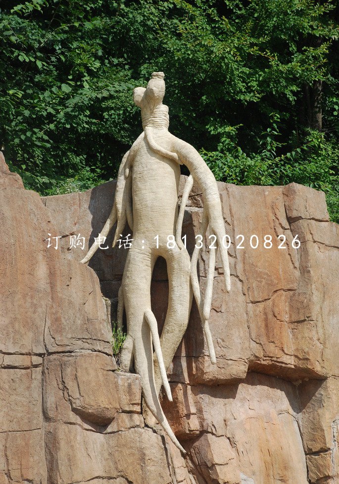 人參雕塑，玻璃鋼仿真雕塑