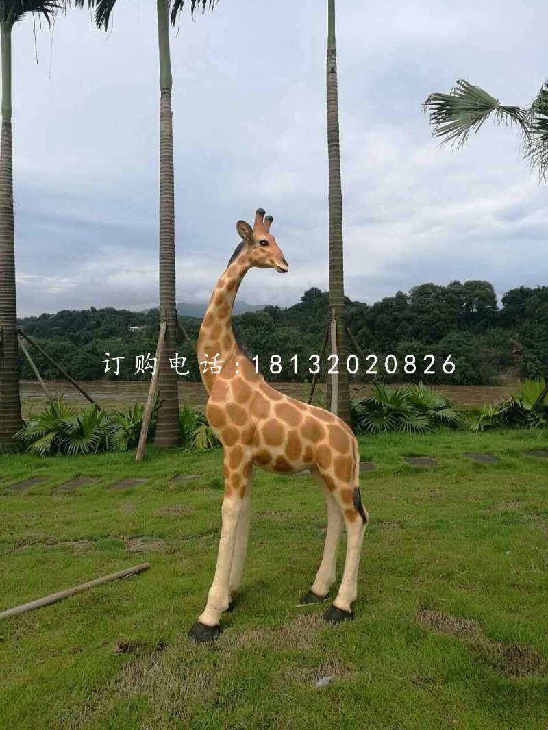 公園長(zhǎng)頸鹿雕塑,玻璃鋼動(dòng)物 (1)