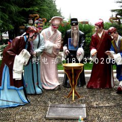 戲曲人物雕塑，玻璃鋼仿真人物