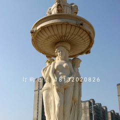 西方人物石噴泉，廣場(chǎng)景觀(guān)石雕