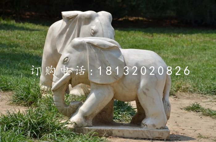 公園小象石雕，動(dòng)物石雕
