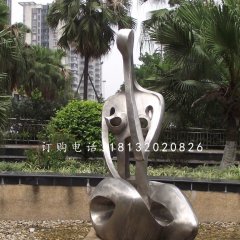 抽象女人雕塑，不銹鋼抽象人物