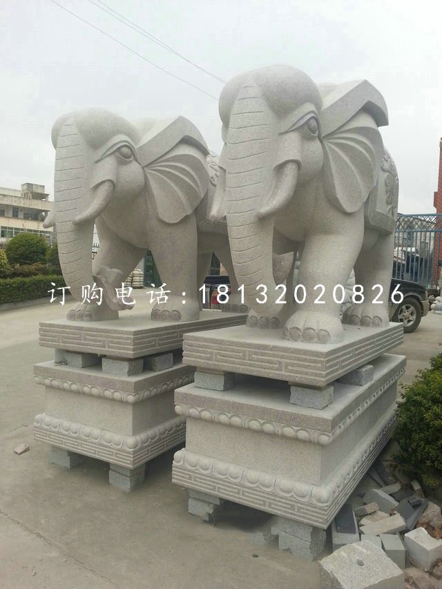 大理石大象，廣場動物石雕