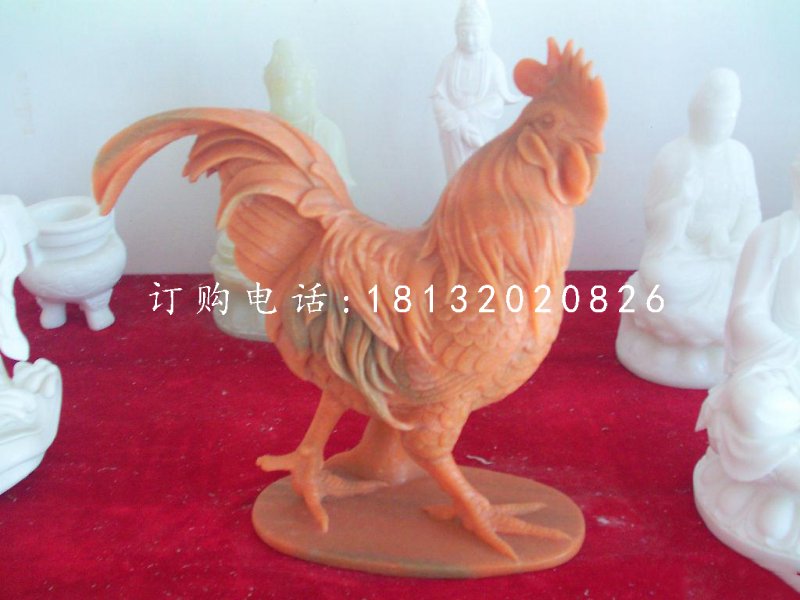 晚霞紅動(dòng)物石雕，公雞石雕