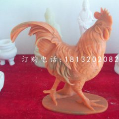 晚霞紅動物石雕，公雞石雕