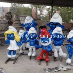 玻璃鋼藍(lán)精靈，卡通擺件